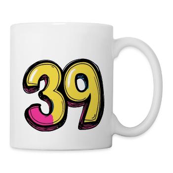 39 Zahl Bunt - Tasse - Weiß - Rechts