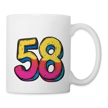 58 Zahl Bunt - Tasse - Weiß - Rechts