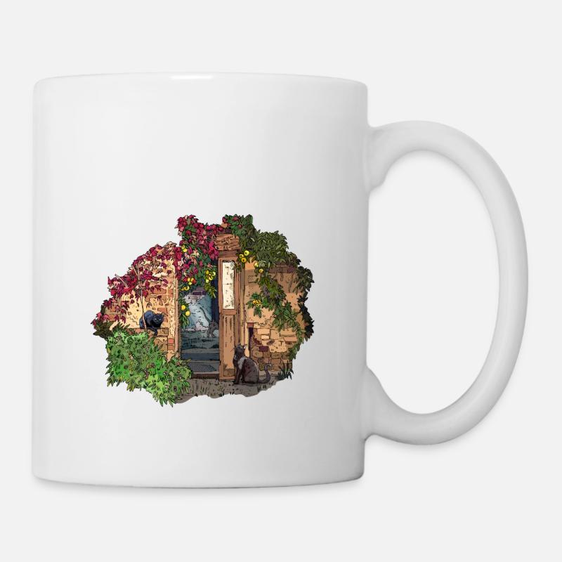 Schwarze Katzen - Tasse - Weiß