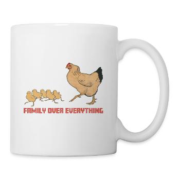 Vintage Chicken Family Love - Tasse - Weiß - Rechts