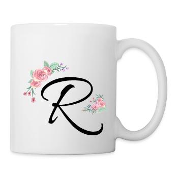 Buchstabe r Blumen - Tasse - Weiß - Rechts
