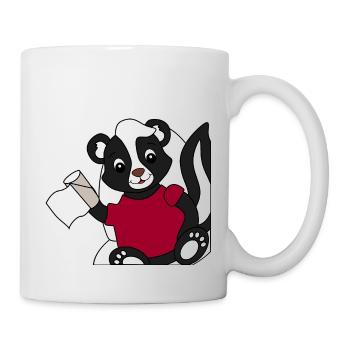 Stinktier Pixie auf Toilette - Tasse - Weiß - Rechts