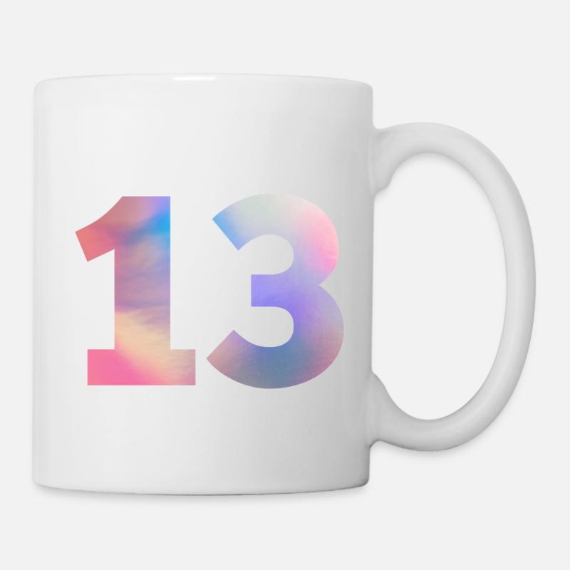 Numéro 13 coloré - Mug blanc - blanc