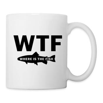 Where's the fish | fishing, funny sayings, lake - Mug - white - Right