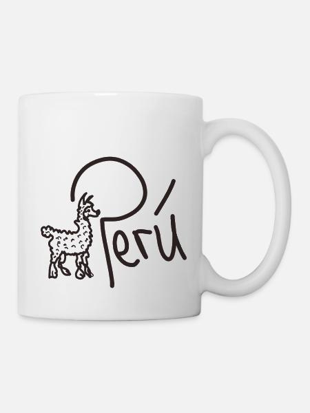 Peru handschrift mit tier - Tasse - Weiß