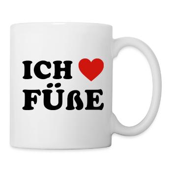 Ich liebe Füße Shirt Lustige Sprüche - Tasse - Weiß - Rechts