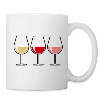 Weißwein Rotwein Roséwein (Wein Bauchig Offen) - Tasse - Weiß - Rechts