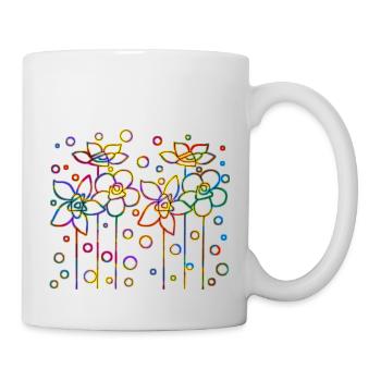 Blumen - Tasse - Weiß - Rechts