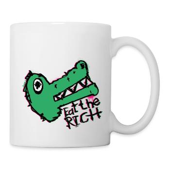 Kroko Spruch Eat The Rich Street Art Linke Politik - Tasse - Weiß - Rechts