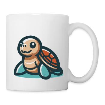 Tortue souriante - Mug blanc - blanc - Droite