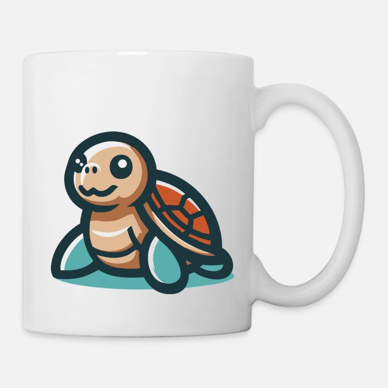 Lächelnde Schildkröte - Tasse - Weiß