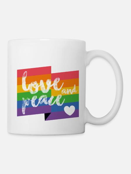 Love and Peace - Pride Month - Tasse - Weiß
