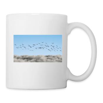 Über den Wolken Vögel - Tasse - Weiß - Rechts
