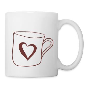 Becher mit Herz - Tasse - Weiß - Rechts