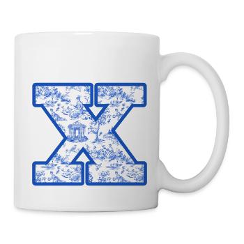Letter x blue chinoiserie - Mug - white - Right