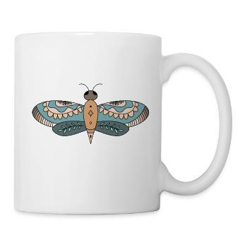 Floral Moth Mandala - Mug - white - Right