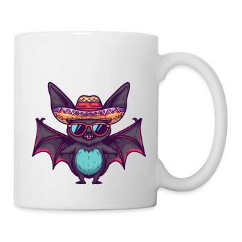 Fledermaus Lustig Sombrero - Tasse - Weiß - Rechts