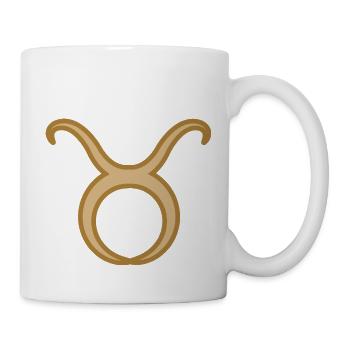 Stier Sternzeichen Zweifarbig Golden - Tasse - Weiß - Rechts