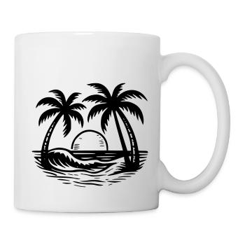Palme am Strand - Tasse - Weiß - Rechts