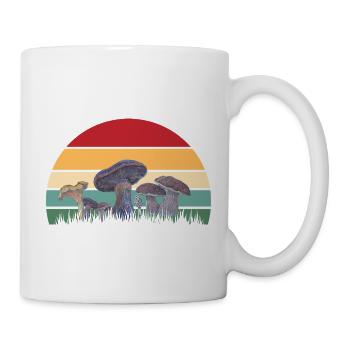 Motif mycologique du coucher de soleil - Mug blanc - blanc - Droite