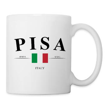 Pisa Italien Koordinaten Reise Souvenir - Tasse - Weiß - Rechts