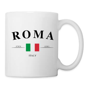 Roma Italie coordonnées voyage souvenir cadeau - Mug blanc - blanc - Droite