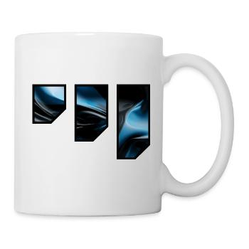 Fließendes Blau Schwarz Abstraktes Muster - Tasse - Weiß - Rechts