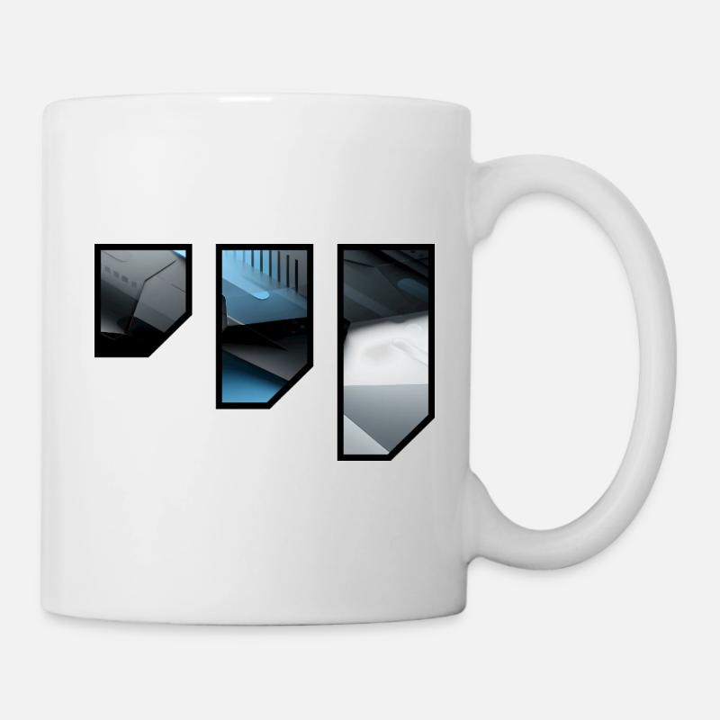 Futuristisches Techno Abstraktes Muster - Tasse - Weiß