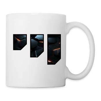 Futuristisches geometrisches Lichtmuster - Tasse - Weiß - Rechts