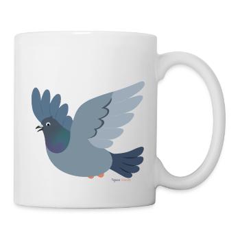 Fliegende Stadttaube Tauben - Tasse - Weiß - Rechts