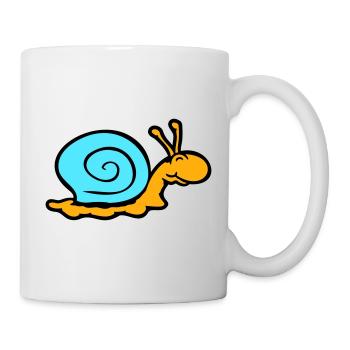 snail shell snail slug smiles sweetly - Mug - white - Right