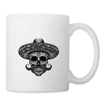Sombrero Mexikaner Totenkopf - Tasse - Weiß - Rechts