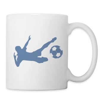 Silhouette minimaliste joueur de football - Mug blanc - blanc - Droite