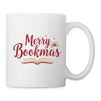 Merry Bookmas – Fine Line Book Design Literature - Mug blanc - blanc - Droite