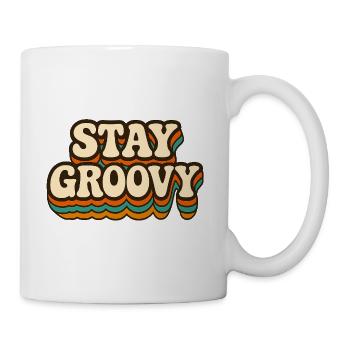 Stay Groovy Retro Vintage Design | 70s Hippie Styl - Tasse - Weiß - Rechts