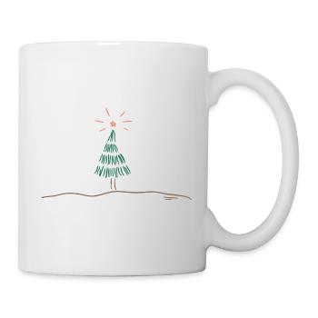 Festive Christmas tree sketch - Mug - white - Right