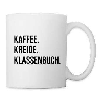 Coffee. Chalk. Class register. - Mug - white - Right