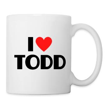 J'aime Todd Red Heart Love Fan Gift - Mug blanc - blanc - Droite