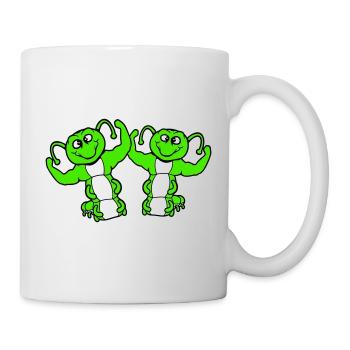2 caterpillars bodybuilder team muscle building friends cute - Mug - white - Right
