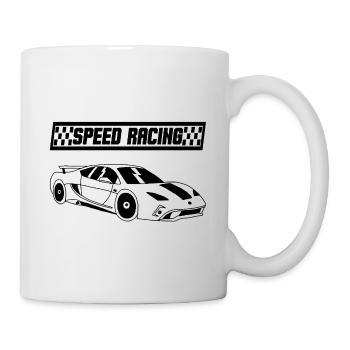 Voiture de course sportive minimaliste - Mug blanc - blanc - Droite