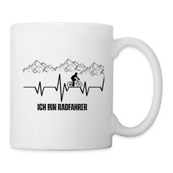 Abstrakte Bergsilhouette in Nachtfarben - Tasse - Weiß - Rechts