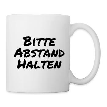 Bitte Abstand halten - Tasse - Weiß - Rechts