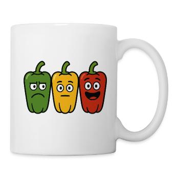 Stimmungsvolle Paprika - Tasse - Weiß - Rechts