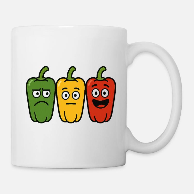 Stimmungsvolle Paprika - Tasse - Weiß
