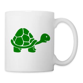 Tortue long cou souriant heureux drôle - Mug blanc - blanc - Droite