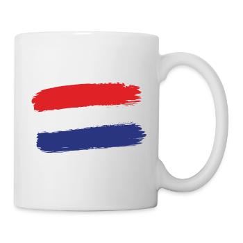 Holländische Flagge Pinselstrich - Tasse - Weiß - Rechts