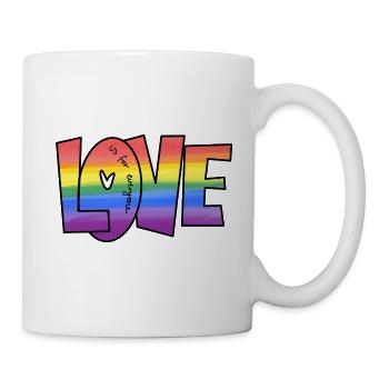 Rainbow Love Lettering L’amour est pour tout le monde - Mug blanc - blanc - Droite