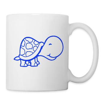 Schildkröte süß niedlich lächelt glücklich lustig - Tasse - Weiß - Rechts