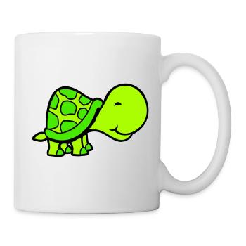 Schildkröte süß niedlich lächelt glücklich lustig - Tasse - Weiß - Rechts