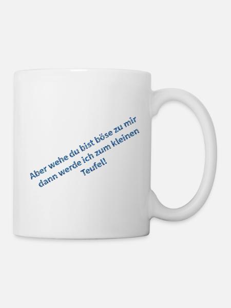 Citation humoristique avec police bleue - Mug blanc - blanc